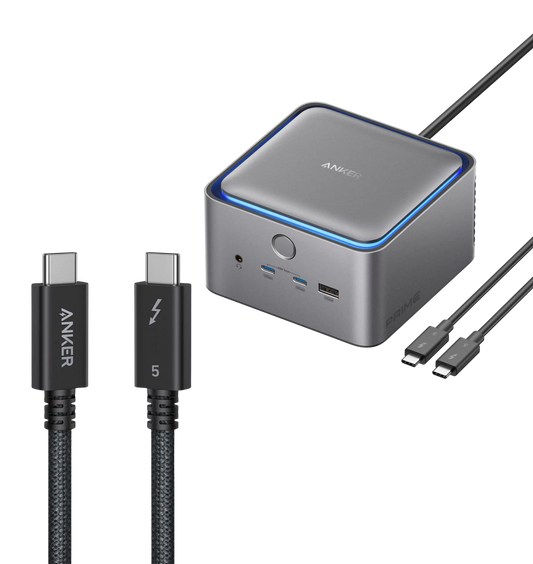 Anker Prime TB5 Docking Station (14-in-1, 8K, Thunderbolt 5 ) and Thunderbolt 5 Cable (3.3 ft, 80Gbps, 240W)