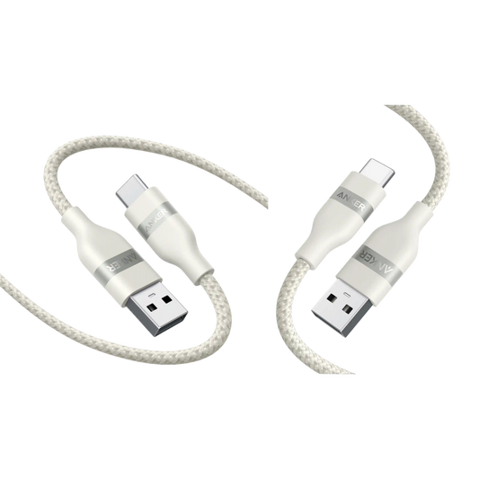 Anker USB-A to USB-C Cable (3 ft, Upcycled-Braided, 2 Pack)