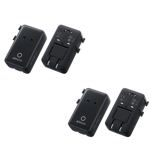 Anker Nano Travel Adapter (5-in-1, 20W, 2-Pack)