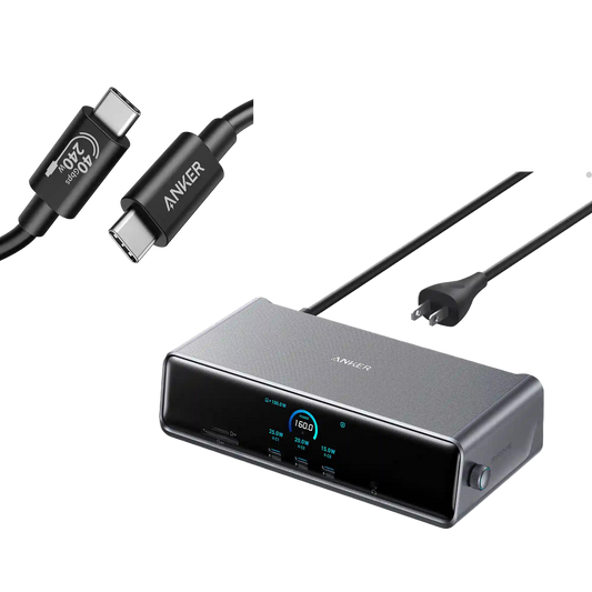 Anker Prime Docking Station (DL7400) and USB-C to USB-C Cable (Thunderbolt 4 Compatible)