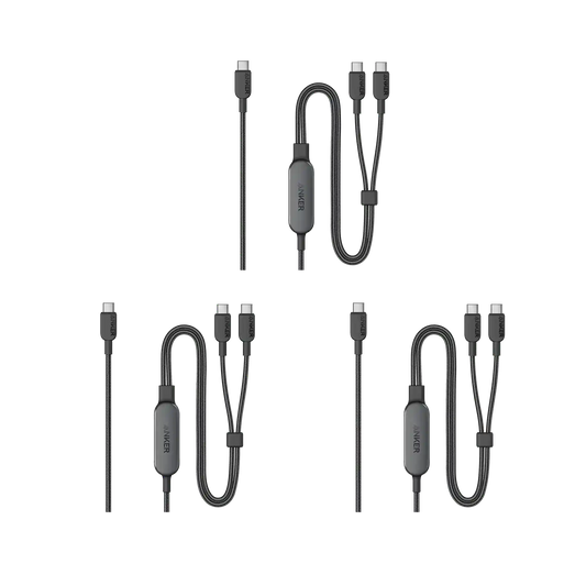 Anker 140W 2-in-1 USB-C to USB-C Cable, 3-pack