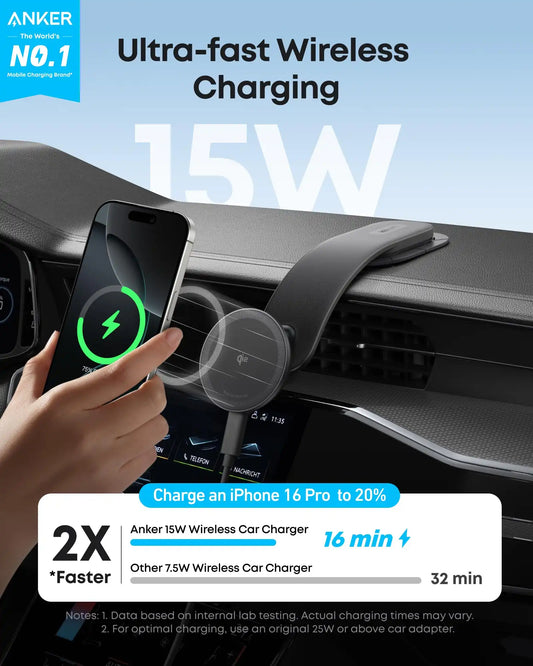 Anker Nano Wireless Car Charger (Magnetic, Detachable Pad)