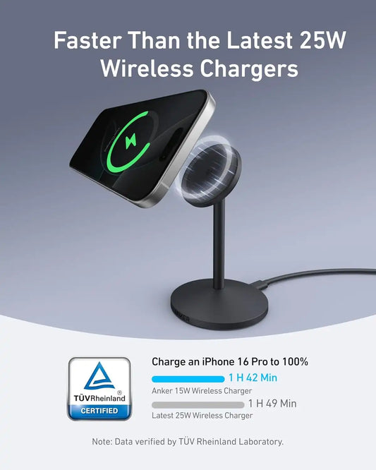 Anker MagGo iPhone 17 MagSafe Charger Compatible Stand (Qi2 15W,With Adapter)