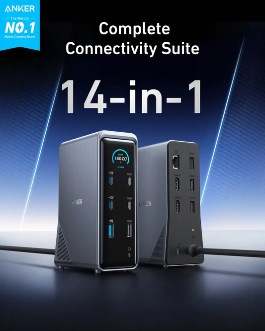 Refurbished Anker Prime Charging Docking Station (14-in-1, Dual Display, 160W)