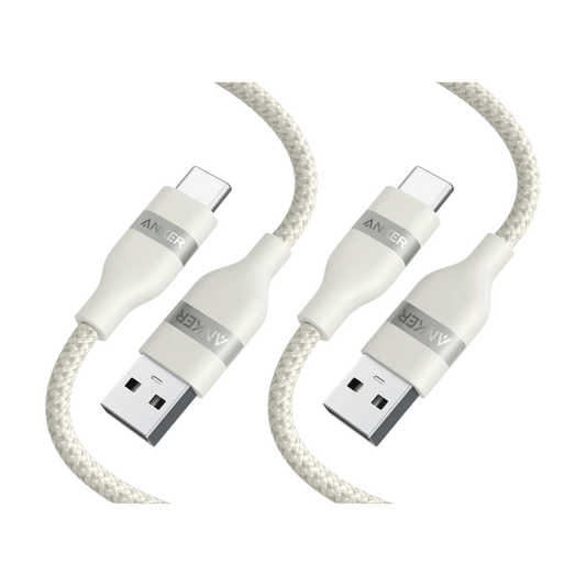 Anker USB-A to USB-C Cable (3 ft, Upcycled-Braided, 2 Pack）