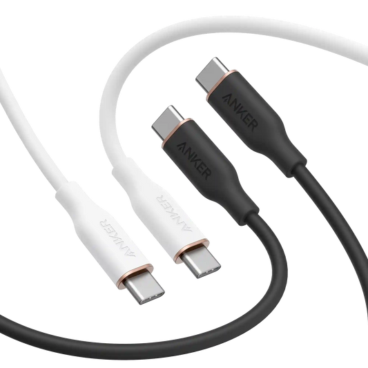 Anker 643 USB-C to USB-C Cable (Flow, Silicone, 240W, 2-Pack, Midnight Black)