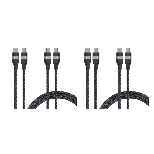 Anker USB-C to USB-C Cable (3 ft / 6 ft, 240W, Upcycled-Braided, 4-Pack)