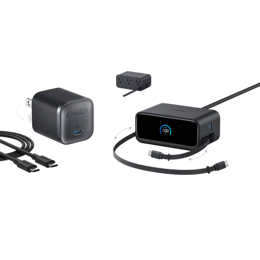 Anker Nano Charging Station (7-in-1, 100W) and Anker Nano Charger (45W) with Cable