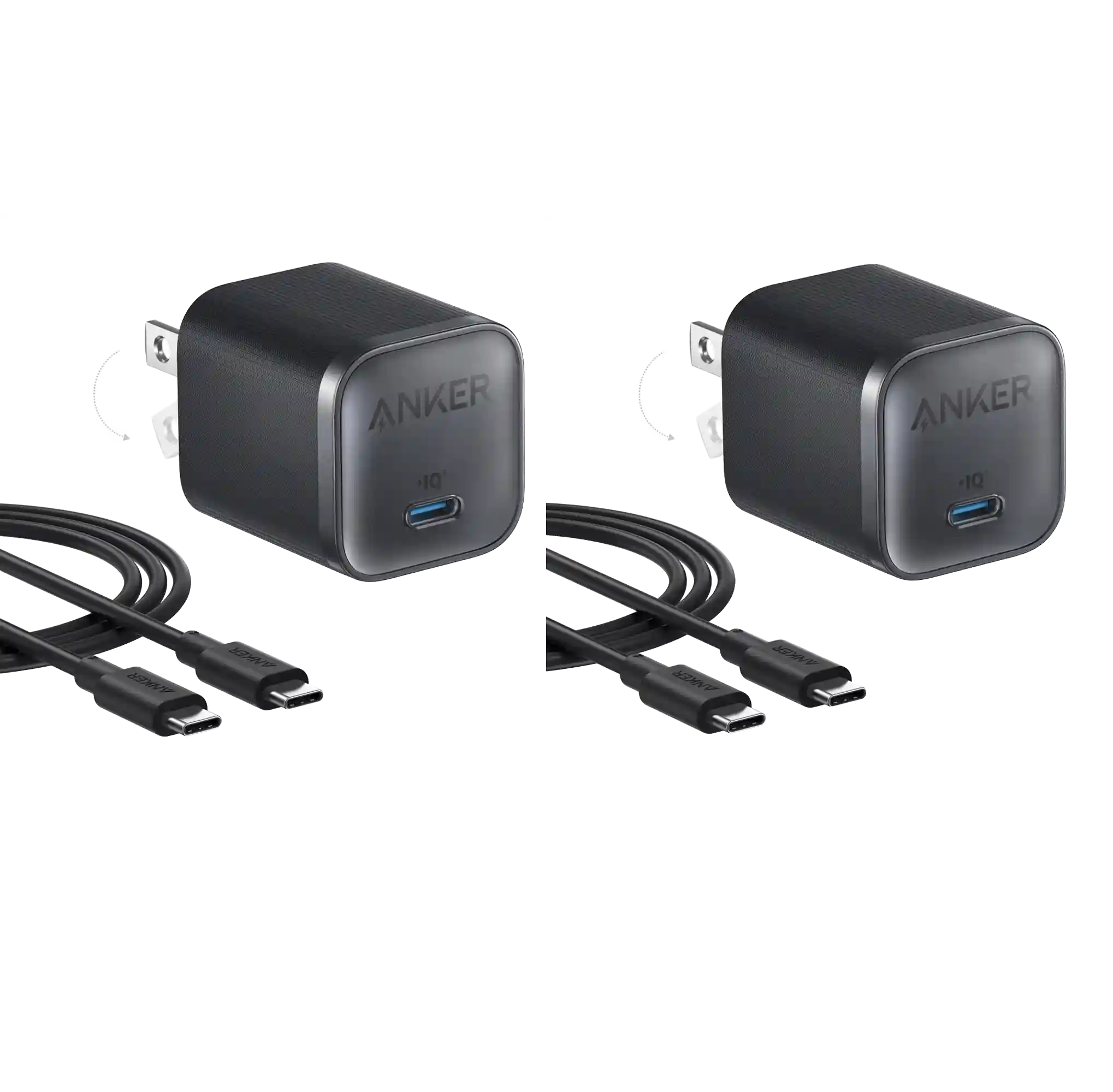 Bundle kit: Anker Nano Charger (45W) with USB-C to USB-C Cable 2-Pack