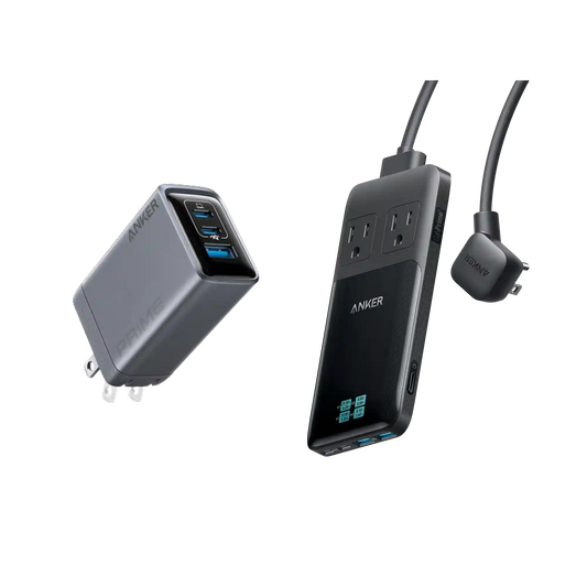 Anker Prime 6-in-1 Charging Station (140W) and Anker Prime Charger (100W, 3 Ports, GaN)